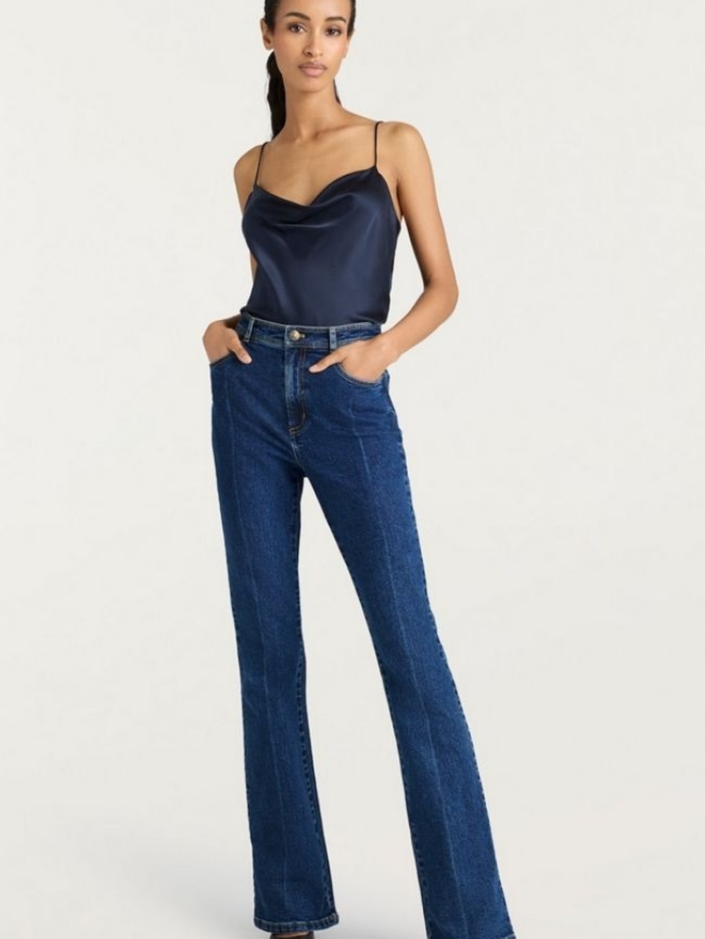 NWT - Cinq a Sept, tailors crease Shailene pant, Dark Blue Flare